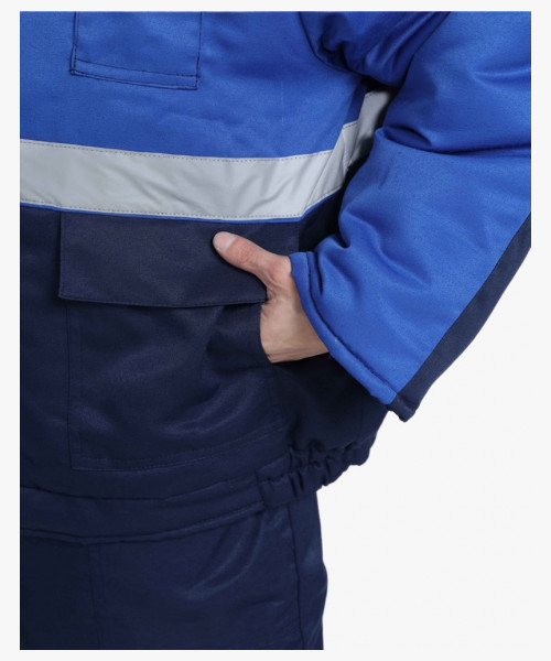 Костюм зимний Темп (тк.Смесовая,210) п/к, т.синий/васильковый