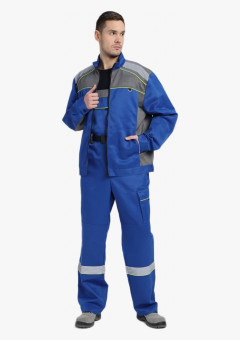 Костюм Практичный-2 СОП CH (тк.Смесовая,210) п/к, васильковый/серый