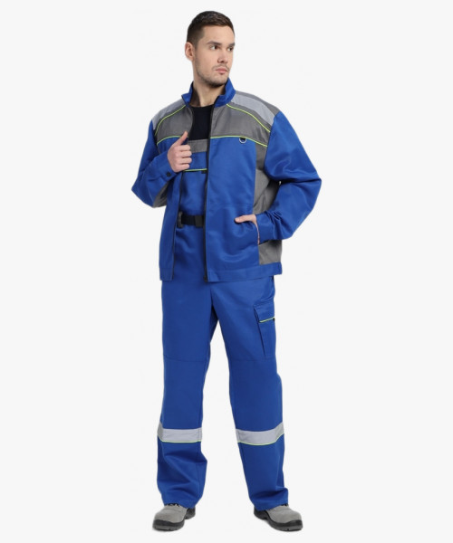 Костюм Практичный-2 СОП CH (тк.Смесовая,210) п/к, васильковый/серый