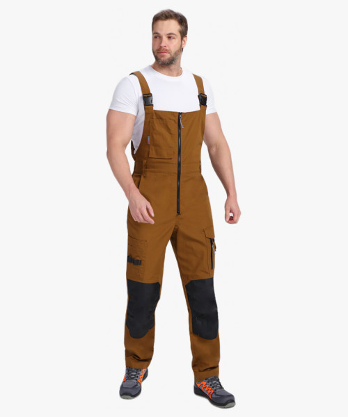 Костюм мужской летний ProfLineSpecialist-2 (тк.РипСтоп,240) полукомбинезон, коричневый/черный