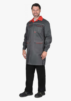 Халат СИРИУС-ФЛОРИДА мужской серый с красным