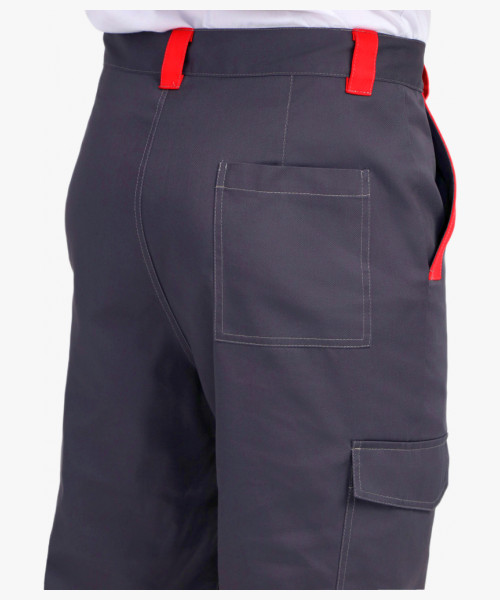 Костюм ProfLineBase-1 (тк. Твил, 210) брюки, т.серый/черный/красный