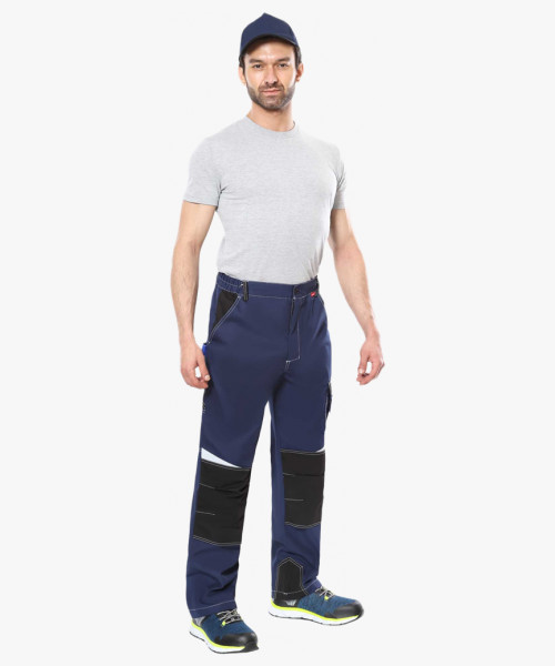 Брюки СИРИУС-ФАВОРИТ-МЕГА т.синий с чёрным и васильковым, СОП