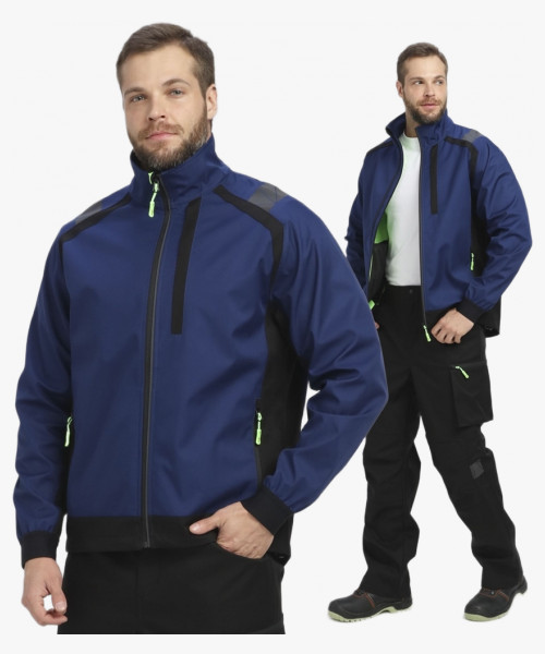 Куртка ProfLineLeader (тк.Софтшел), синий/черный