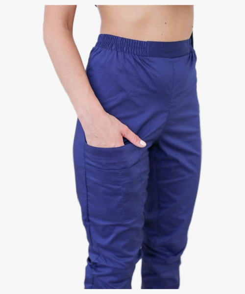 Костюм женский хирургический Модерн-004 (тк.Стрейч,120) MedLine, т.синий