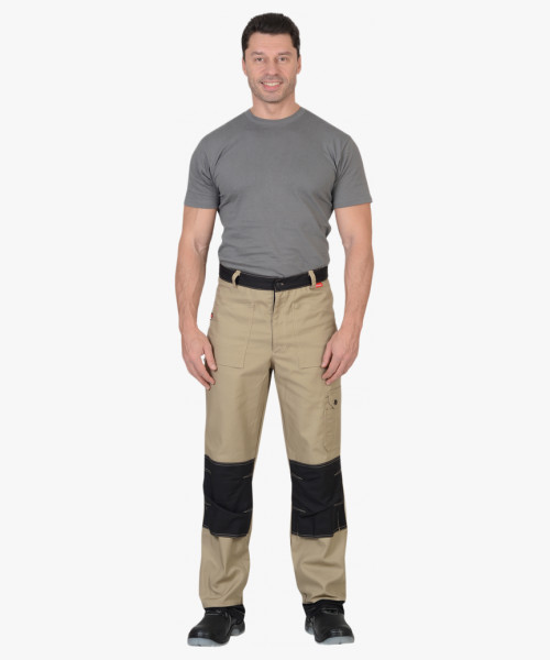 Брюки СИРИУС-ВЕСТ-ВОРК бежевый с черным пл. 275 г/кв.м