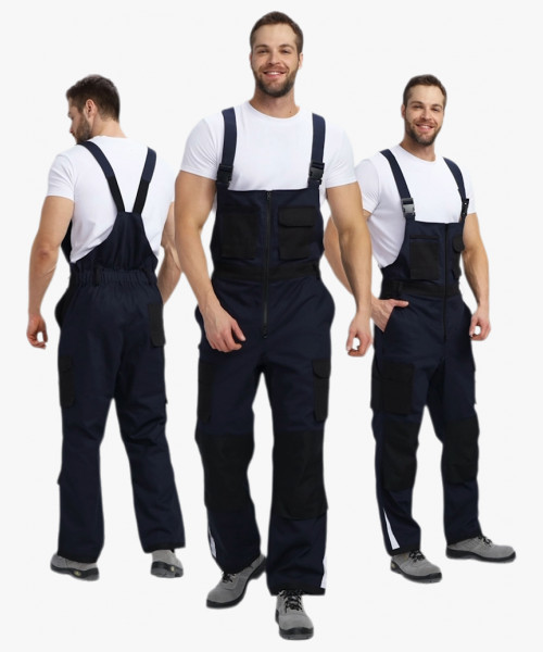 Полукомбинезон Милан NEW CH МВО (тк.Смесовая,270), т.синий/черный