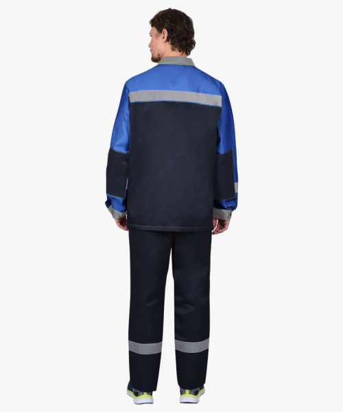 Костюм СИРИУС-ПРОФИЛЬ куртка, брюки, синий с васильковым со светло-серой отделкой и СОП