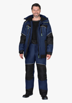Костюм мужской зимний СИРИУС-АРКТИКА, куртка, брюки, тёмно-синий с черным