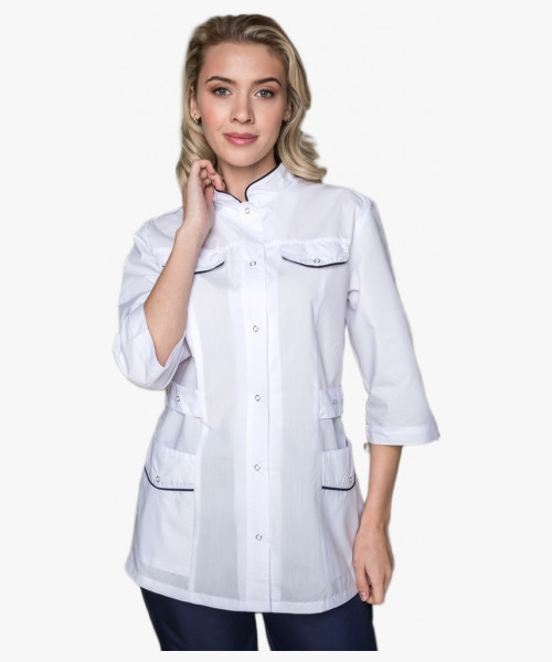 Костюм женский Орхидея (тк.ТиСи), белый/т.синий