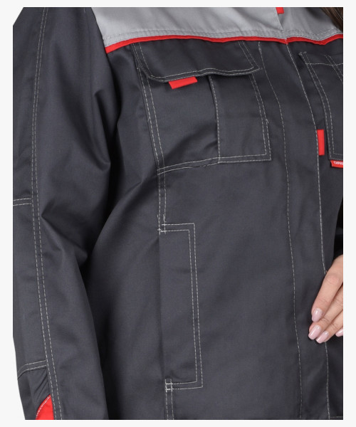 Костюм СИРИУС-ФАВОРИТ женский куртка, брюки  т.серый со св.серым