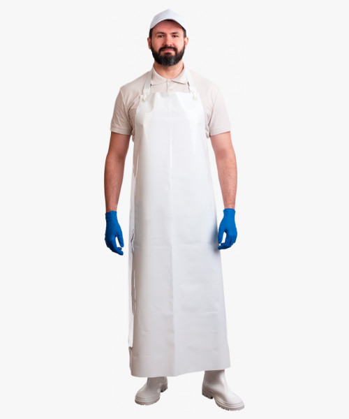 Фартук полиуретановый ЛАРИПОЛ уплотненный белый. толщина 0,3мм, р. 90см х 115см (ФАР013)(х12)