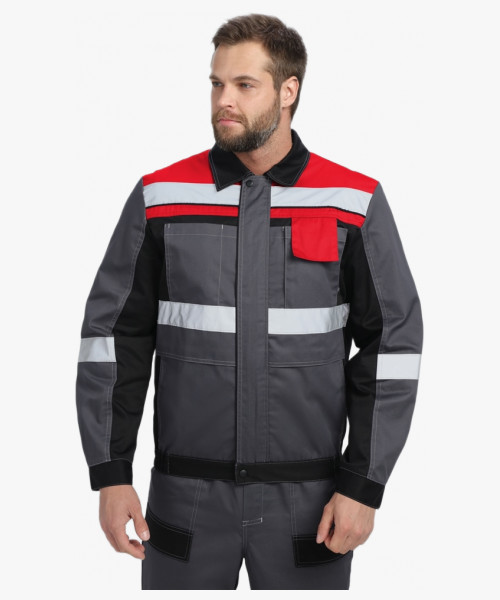 Костюм Виват-2 Премиум IMP (тк.Смесовая, 240) п/к, т.серый/черный/красный