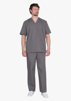 Костюм хирурга универсальный, куртка, брюки темно-серый