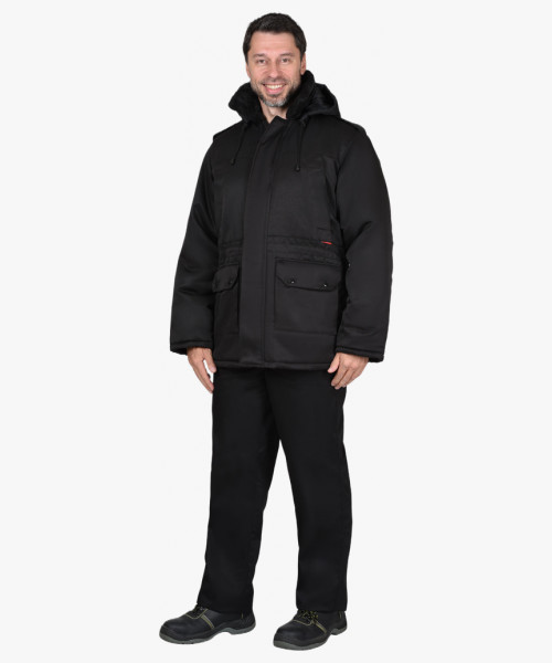 Куртка СИРИУС-БЕЗОПАСНОСТЬ зимняя удлиненная, черная