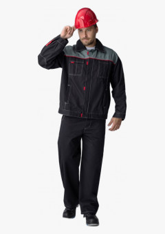 Костюм Флагман-Фаворит-1 (тк.Саржа,250) брюки, т.серый/серый