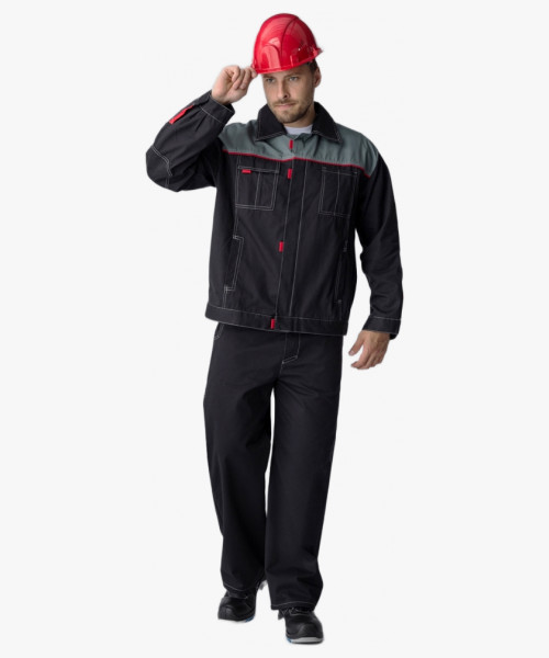 Костюм Флагман-Фаворит-1 (тк.Саржа,250) брюки, т.серый/серый