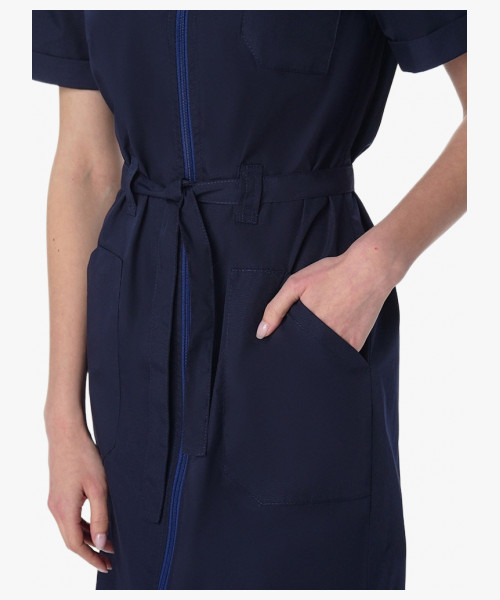 Халат женский Сансара-005 (тк.Смесовая,160) MedLine, т.синий