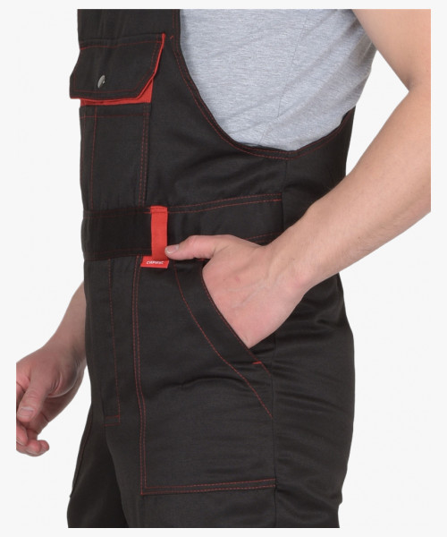 Костюм СИРИУС-ТИТАН куртка, п/к черный с красным с СОП