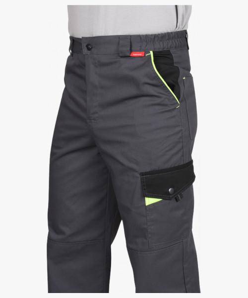 Брюки СИРИУС-ХОВАРД т. серый с черным, лимонная отделка