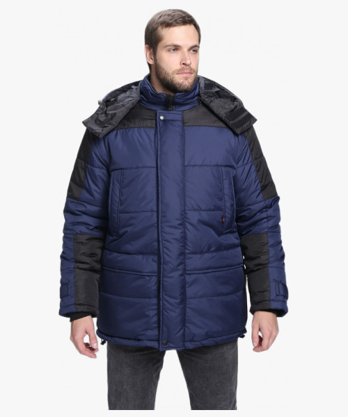 Куртка зимняя Европа (Дюспо), темно-синий/черный