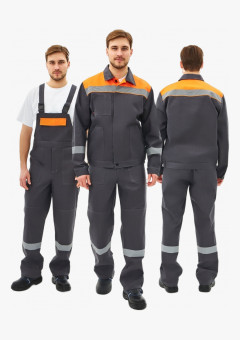 Костюм Липецк-2 СОП CH (тк.Смесовая,280) п/к, т.серый/оранжевый