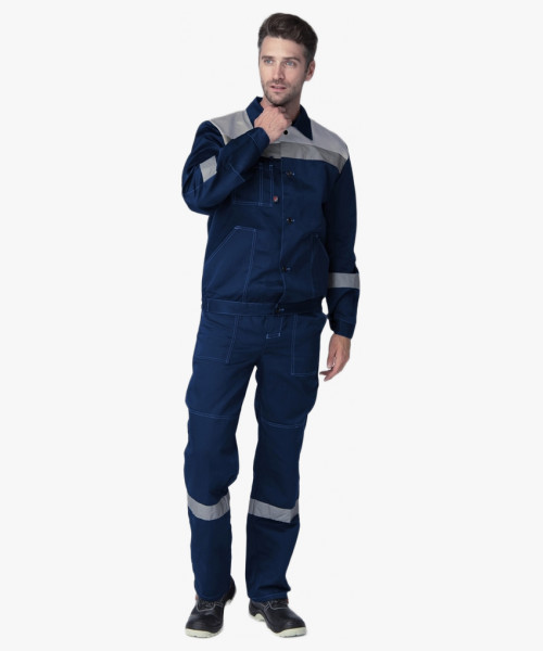 Костюм Лигор-1 СОП (тк.Смесовая,210) брюки, т.синий/серый