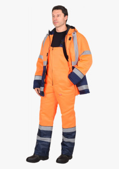 Костюм мужской СИРИУС-МАГИСТРАЛЬ-3 куртка, п/к, тк.Гретта, оранжевый