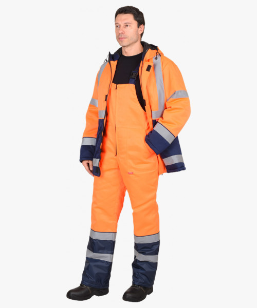 Костюм мужской СИРИУС-МАГИСТРАЛЬ-3 куртка, п/к, тк.Гретта, оранжевый
