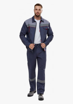 Костюм Флофт-1 СОП У. (тк.Саржа,250) брюки, т.серый/св.серый