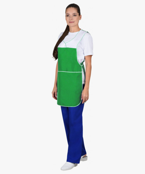 Фартук-сарафан СИРИУС-ВЕСНА зелёный с белым