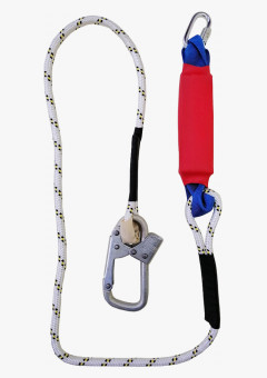Строп аВер+Кс (веревка) с амортизатором 1 монт.кар.+1 соед.кар. 1,5м