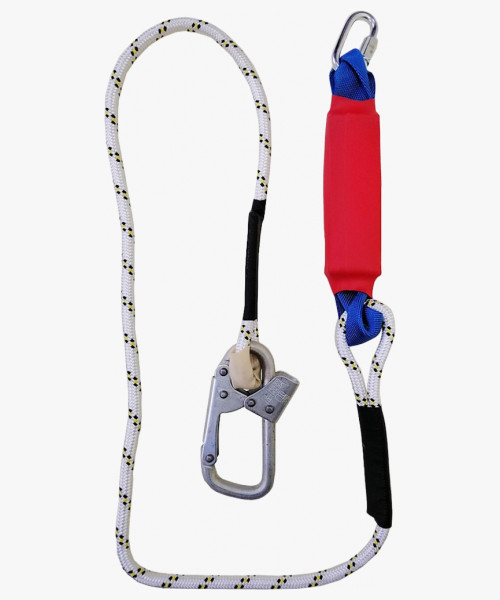 Строп аВер+Кс (веревка) с амортизатором 1 монт.кар.+1 соед.кар. 1,5м