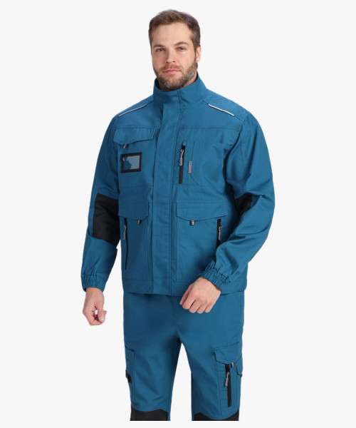 Костюм мужской летний ProfLineSpecialist-1 (тк.РипСтоп,240) брюки, циан/черный