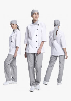 Костюм женский Канди (тк.ТиСи,120), серый/белый