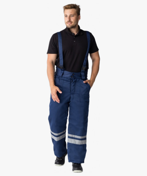 Костюм зимний Горизонт-Люкс (Смесовая, 210) брюки, темно-синий/васильковый