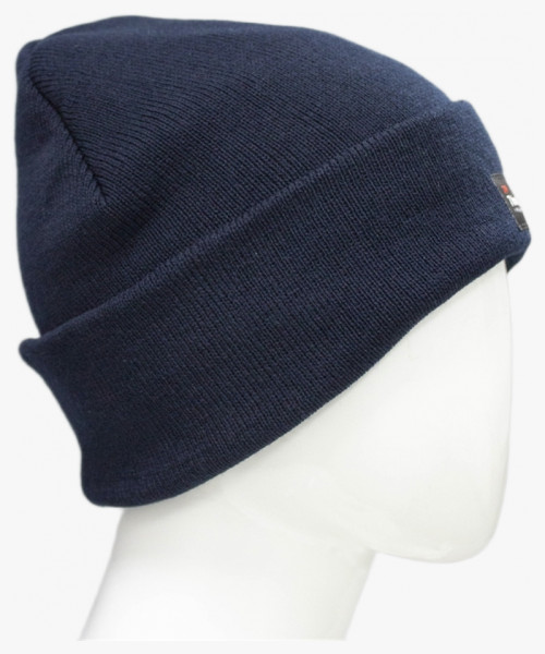 Шапка трикотажная двойная утепленная Север, темно-синий