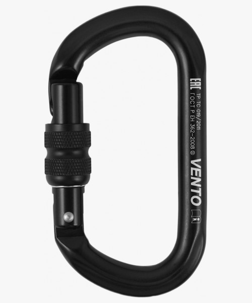 Карабин VENTO™ Овал с муфтой keylock, vpro 0042 black/vnt1042