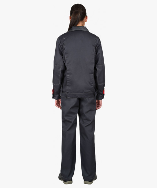 Костюм СИРИУС-ФАВОРИТ женский куртка, брюки  т.серый со св.серым