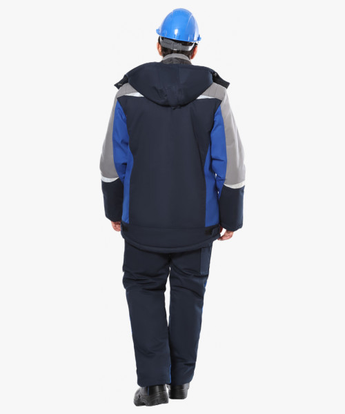 Костюм СИРИУС-ФАВОРИТ-МЕГА-РОСС зимний, куртка, п/к, тёмно-синий с васильковым, серым и СОП