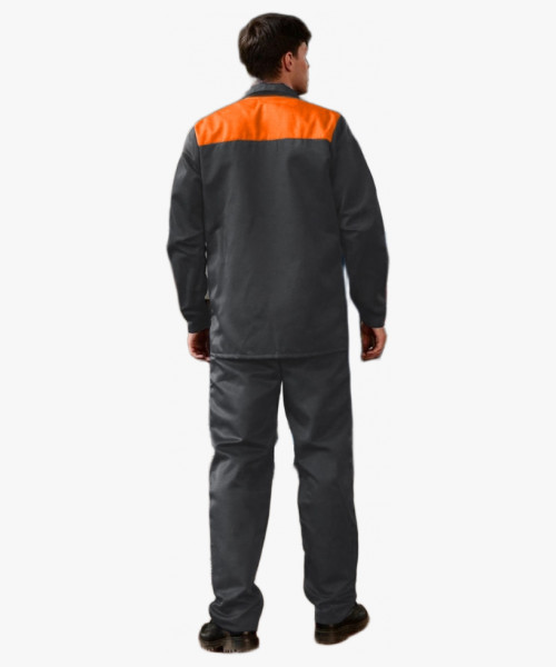 Костюм рабочий (тк.Смесовая,210) брюки, т.серый/оранжевый