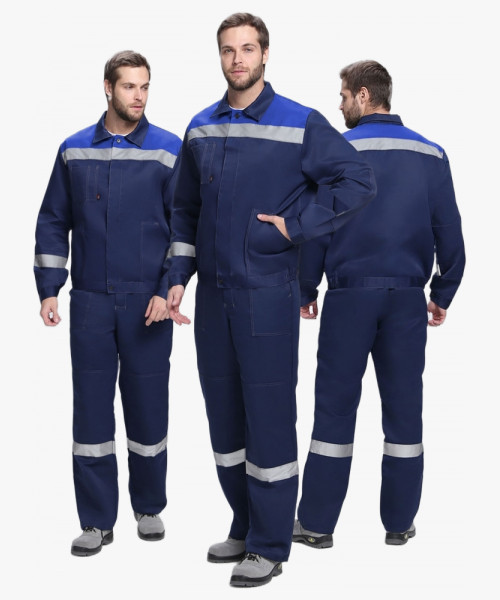 Костюм Лигор-1 СОП К. (тк.Смесовая,210) брюки, т.синий/васильковый