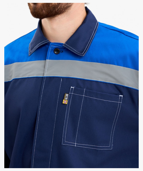 Костюм Техник СОП (тк.Саржа,250) брюки, т.синий/васильковый