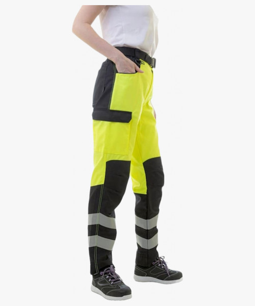 Брюки сигнальные женские Brodeks KS319, цвет жёлтый, чёрный