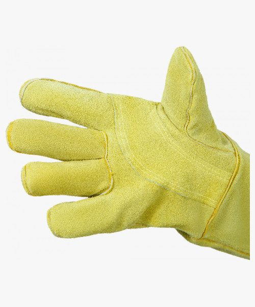 Hefest Краги из спилка желтого цвета, усиленные, 40 см