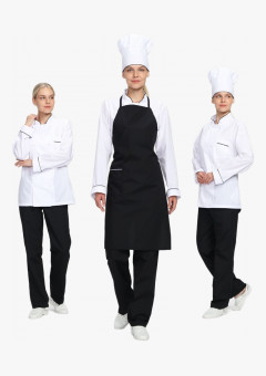 Костюм женский повара Гурман (тк.ТиСи), белый/черный