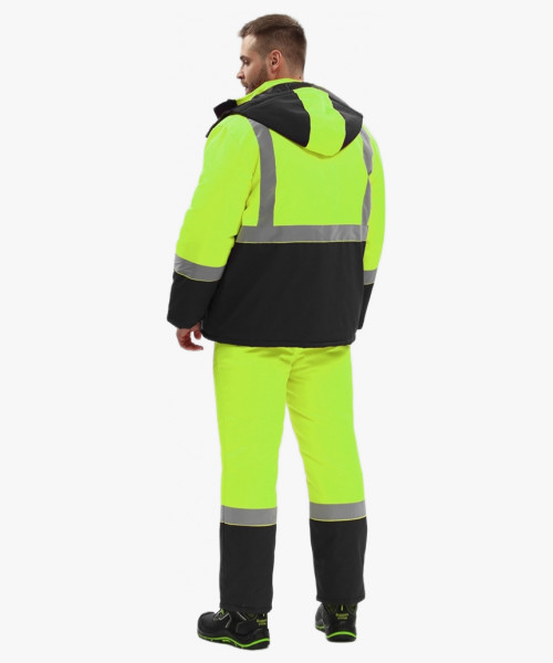 Костюм зимний сигнальный (тк.Смесовая,210) п/к, лимонный/черный