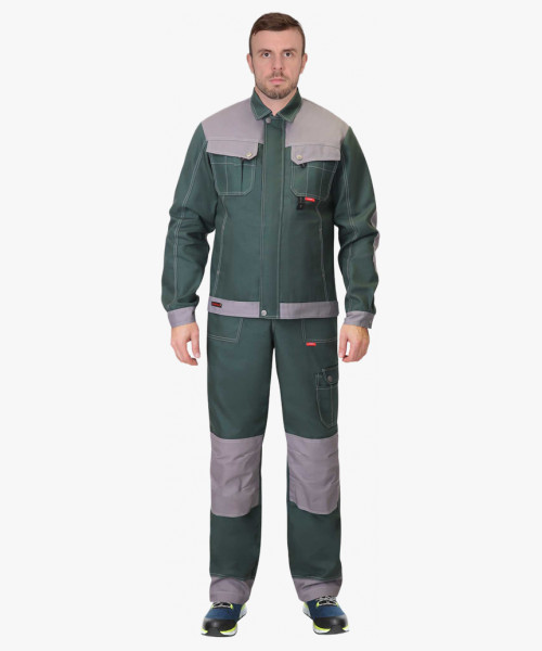 Костюм СИРИУС-ВЕСТ-ВОРК куртка, п/к зеленый со ср.серым