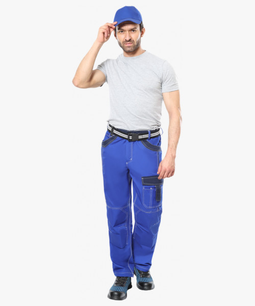 Брюки СИРИУС-ПРЕСТИЖ мужские летние васильковые с синим