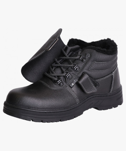 Ботинки сварщика зимние СИРИУС-ТИТАН, кожа, ПКП, иск.мех, Нитрил